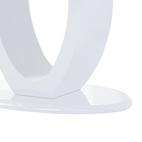 Contemporary Tempered Glass Top Sofa Table with O Shape Base, White - BM207925