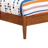 Wooden Transitional Twin Bed With Round Tapered Legs, Oak Brown - BM208019