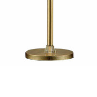 Table Lamp with Hanging Crystal Droplets and White Drum Shade, Gold - BM208061