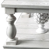 Plank Top Coffee Table with Open Shelf and Turned Legs in Antique White - BM208126