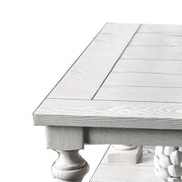 Plank Top Coffee Table with Open Shelf and Turned Legs in Antique White - BM208126