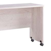 Rectangular Wooden Desk Return with Casters and Grain Details, White Oak - BM208937