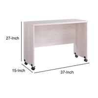 Rectangular Wooden Desk Return with Casters and Grain Details, White Oak - BM208937