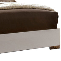 Contemporary Full Bed with LED Trim and Lacquer Coating, White and Gray - BM208951