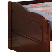 Transitional Wooden Trundle Bed with Bottom Pull Out Bedding, Brown - BM208957