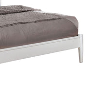 Transitional Wooden Full Bed with Round Tapered Legs and Headboard, White - BM208967