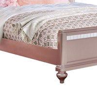 Contemporary Styled Twin Bed with Padded Button Tufted Headboard, Pink - BM208999
