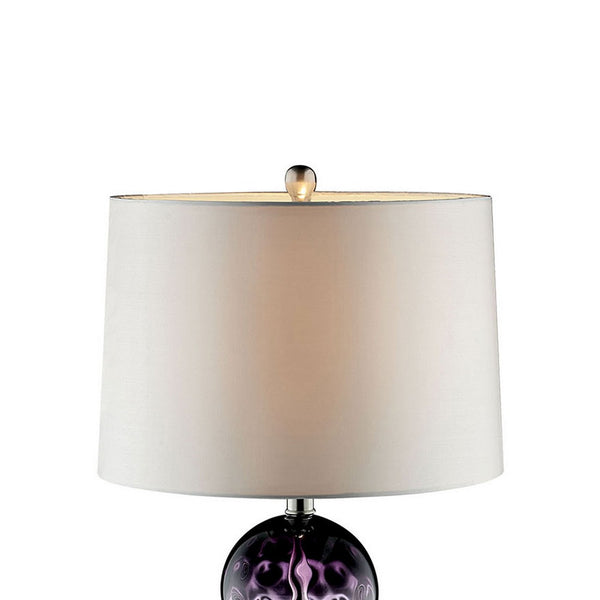 Table Lamp with Stacked Ball Base and Round Tier Support, Blue and Purple - BM209038