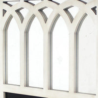 Wooden Wall Shelf with Blackboard and 4 Metal Hooks, White and Black - BM209093