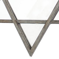 Transitional Wooden Wall Mirror with Hexagram Shape Design, Brown - BM209097