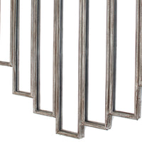 Wooden Wall Mirror with Multiple Framed Sculptures, Silver - BM209098