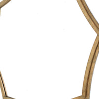 Wooden Wall Mirror with Curved Hexagram Shape Frame, Brown - BM209099