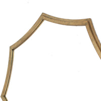 Wooden Wall Mirror with Curved Hexagram Shape Frame, Brown - BM209099