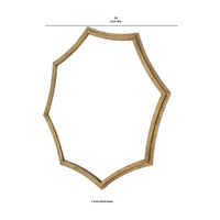 Wooden Wall Mirror with Curved Hexagram Shape Frame, Brown - BM209099