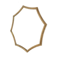Wooden Wall Mirror with Curved Hexagram Shape Frame, Brown - BM209099