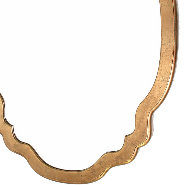 Wooden Frame Wall Mirror in Quatrefoil Shape and Elegant Curves, Gold - BM209101