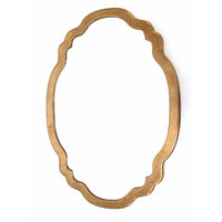 Wooden Frame Wall Mirror in Quatrefoil Shape and Elegant Curves, Gold - BM209101