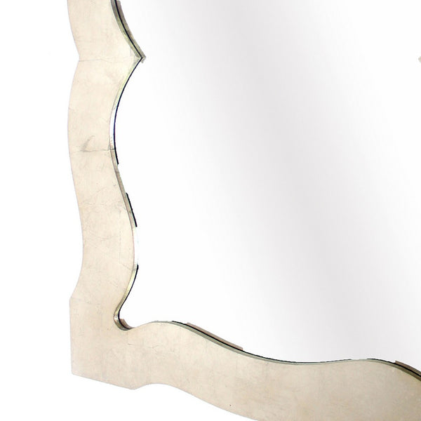 Traditional Style Wooden Wall Mirror with Bevelled Edges, Gold - BM209102