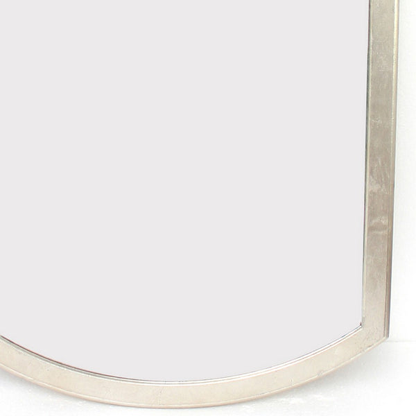 Contemporary Wooden Wall Mirror with Arched Top and Bottom, Gold - BM209103