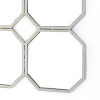 Metal Wall Mirror with Nine Connected Octagonal Mirror Shapes, Silver - BM209108