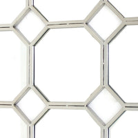 Metal Wall Mirror with Nine Connected Octagonal Mirror Shapes, Silver - BM209108