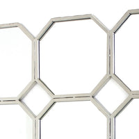 Metal Wall Mirror with Nine Connected Octagonal Mirror Shapes, Silver - BM209108