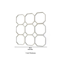 Metal Wall Mirror with Nine Connected Octagonal Mirror Shapes, Silver - BM209108