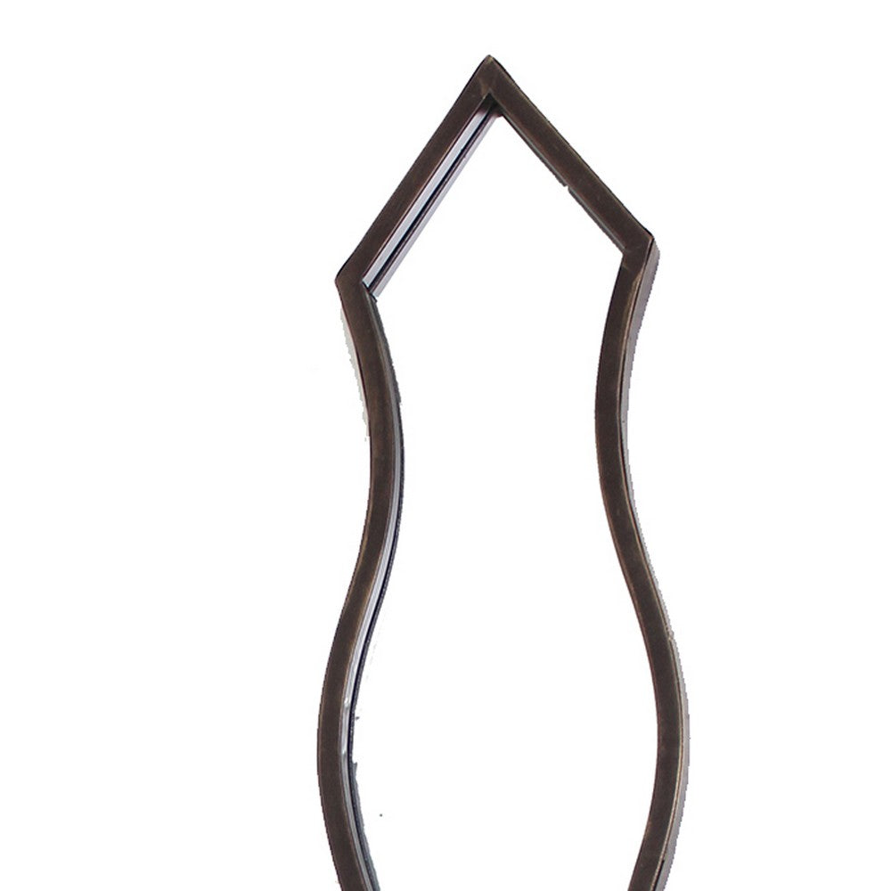 Metal Wall Mirror with Scalloped Shaped Border, Set of Two, Bronze - BM209109