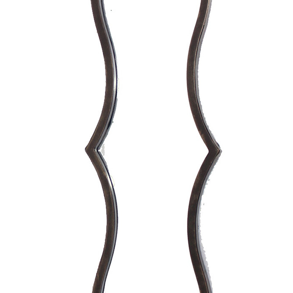 Metal Wall Mirror with Scalloped Shaped Border, Set of Two, Bronze - BM209109