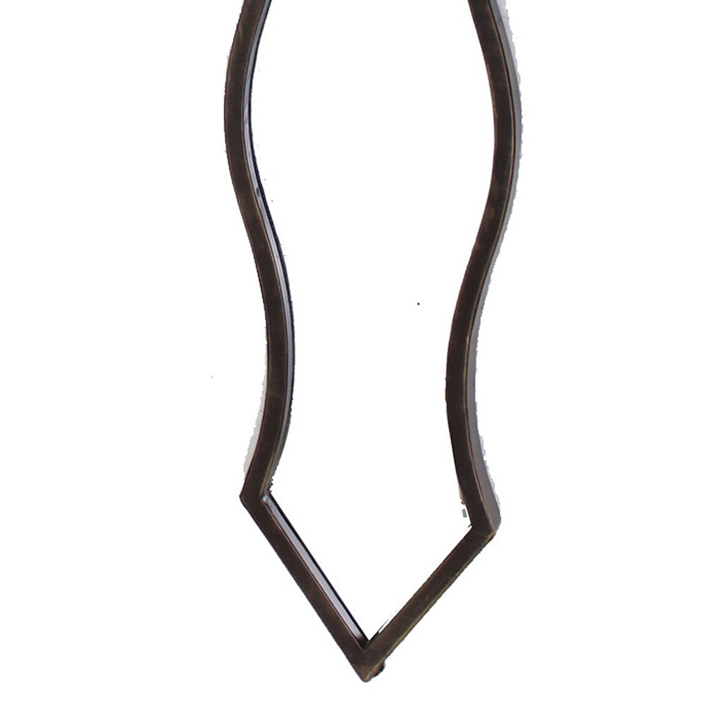 Metal Wall Mirror with Scalloped Shaped Border, Set of Two, Bronze - BM209109