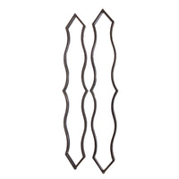 Metal Wall Mirror with Scalloped Shaped Border, Set of Two, Bronze - BM209109