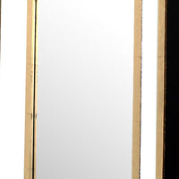 Rectangular Wooden Dressing Mirror with Beveled Edges, Black and Gold - BM209115