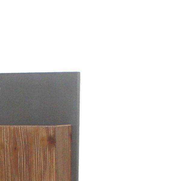 Wooden 2 Tier Functional Wall Magazine Rack, Brown and Black - BM209119