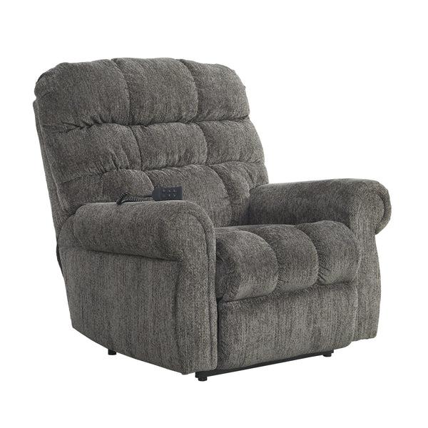 Upholstered Metal Frame Power Lift Recliner with Tufted Seat and Back in Gray - BM209297