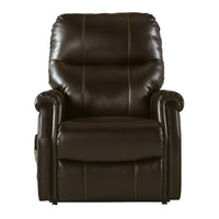 Leatherette Metal Frame Power Lift Recliner with Tufted Back in Brown - BM209308