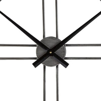 Industrial Round Metal Wall Clock with Roman Numerals in Gray - BM209373