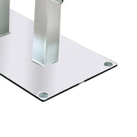 Metal and Glass Dining table with Dual Post Pedestal base, Chrome - BM209530
