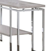 Sofa Table with Rectangular Tabletop and Open Bottom Shelf,Silver and Brown - BM209597