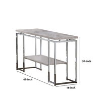 Sofa Table with Rectangular Tabletop and Open Bottom Shelf,Silver and Brown - BM209597