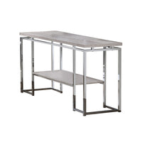 Sofa Table with Rectangular Tabletop and Open Bottom Shelf,Silver and Brown - BM209597