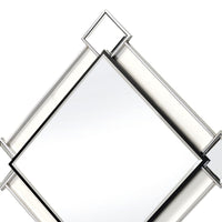 Diamond Shaped Beveled Accent Wall Mirror with Mirror Inserts, Silver - BM209637