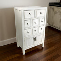 Wooden Chest with 8 Drawers and 2 Door Cabinets, White - BM210154