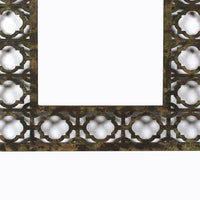 Rectangular Wooden Mirror with Distressed Finish and Bezel Pattern, Bronze - BM210371