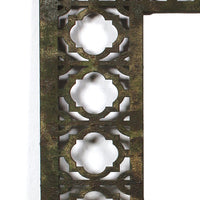 Rectangular Wooden Mirror with Distressed Finish and Bezel Pattern, Bronze - BM210371