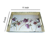 Traditional Rugged Designed Tray with Flower Print, Multicolor - BM210377
