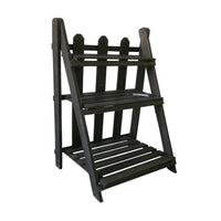 Transitional Style Wooden Garden Shelf with Fence Like Front, Brown - BM210379