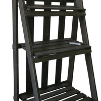 Transitional Style Wooden Garden Shelf with Fence Like Front, Brown - BM210379