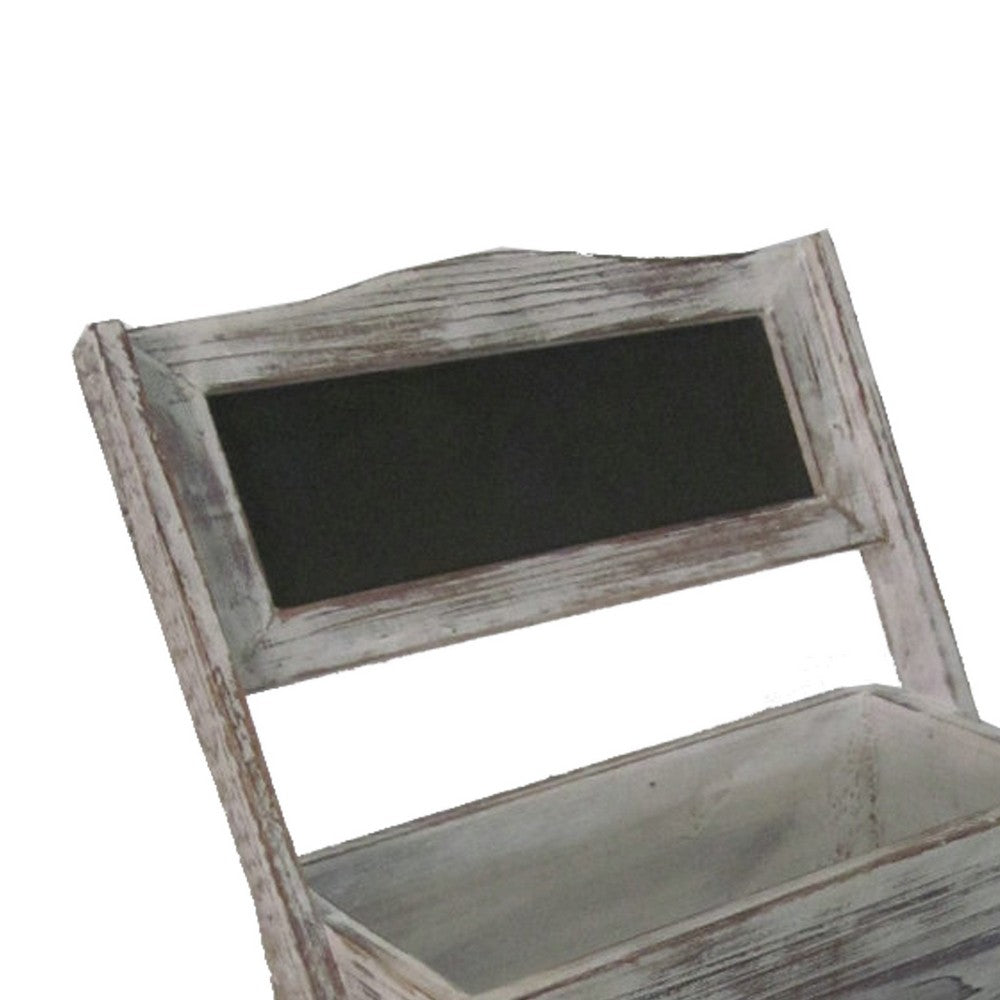Transitional Style Wooden 2 Tier Garden Shelf with White Wash Finish, Brown - BM210381