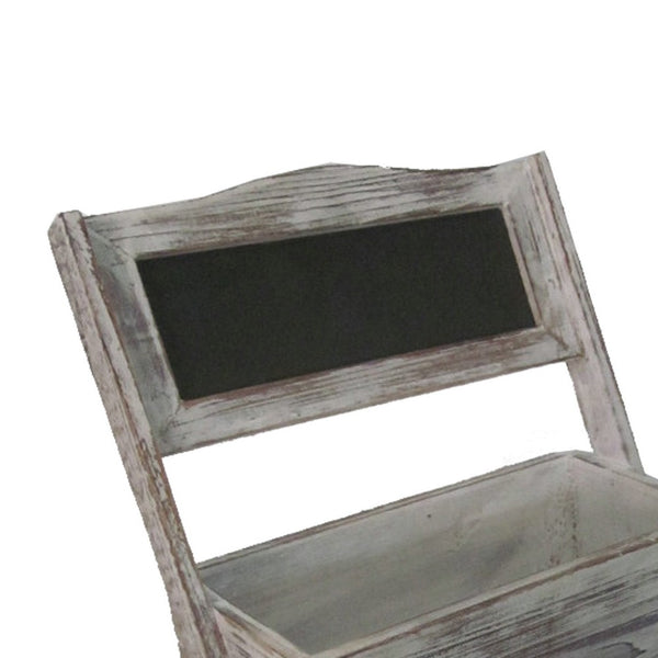 Transitional Style Wooden 2 Tier Garden Shelf with White Wash Finish, Brown - BM210381