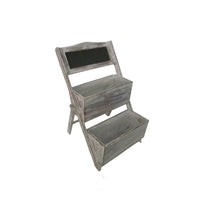 Transitional Style Wooden 2 Tier Garden Shelf with White Wash Finish, Brown - BM210381